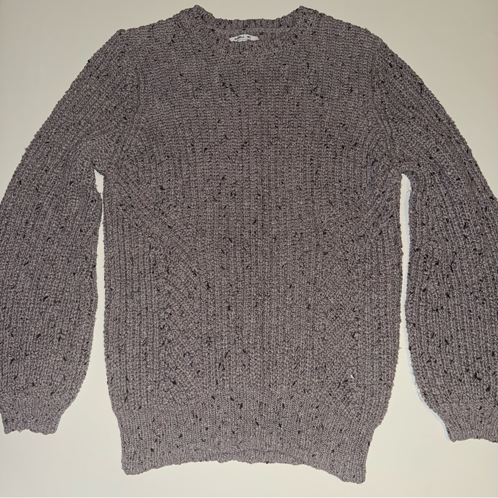 O’Neill Knit Sweater Gray Knit Ballon Sleeve Size Medium
